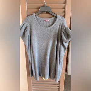 ‼️SALE‼️Udel Nee York| Dark Heather Grey Ribbed Knit Puffed Sleeve Sweater|Sz Xl